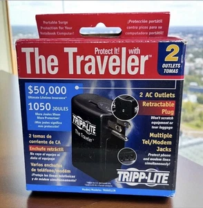 Tripp Lite Traveler Portable Surge Protector 2 AC Outlets 1050 Joules NEW - Picture 1 of 6