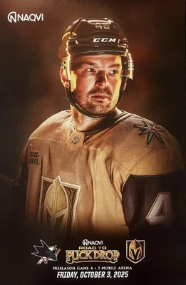 Предсезонный плакат Vegas Golden Knights 10/3/25. Tomáš Hertl.VS. Акулы Сан-Хосе - Изображение 1 из 2