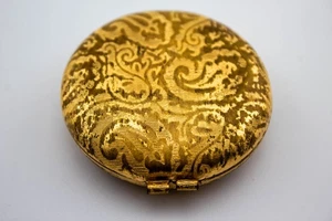VINTAGE GOLDENES RUNDES MAKE-UP KOMPAKT - Bild 1 von 2