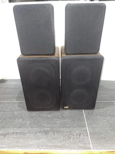 Vintage Miller & Kreisel M&K S-1B Satellite Speakers Original 1980s Wood Tested - Picture 1 of 17