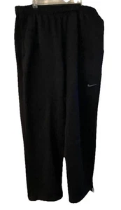 Nike Mens Therma-Fit Sweatpants Black Training Track Fleece lined drawstring Lg - Picture 1 of 11