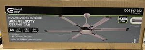 High Velocity 6 ft. Indoor/Outdoor Titanium Ceiling Fan w Wall Control Included - Picture 1 of 6
