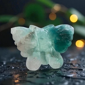 Mariposa de fluorita verde tallada a mano | Estatuilla de piedra curativa de cristal decoración del hogar - Imagen 1 de 12
