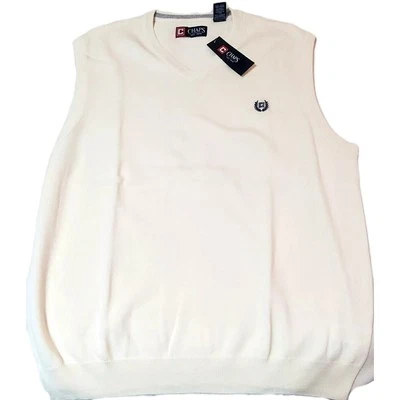 CHAPS Ivory Golf Embroidered Sweater Vest Men Size L New With Tags NWT - Image 1 of 4