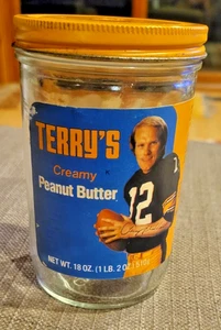 Vintage Terry's Peanut Butter Jar Bradshaw NFL Football 18oz Steelers - Picture 1 of 4