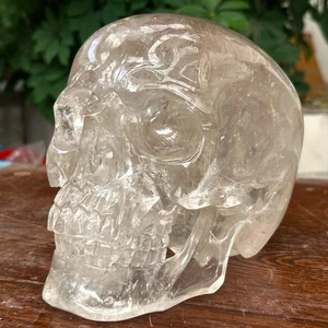 11LB Top Natural Transparente Cuarzo Energía Piercing Calavera Tallado a Mano Cristal Reiki - Imagen 1 de 7