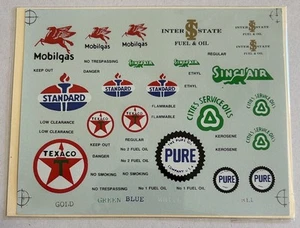 WALTHERS HO DECAL-OUL COMPANY TANK FARM, GASOLINE BRAND BUILDING SIGNS - Picture 1 of 1