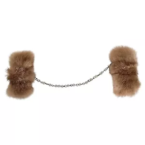 Fur Collar Clips Vintage 40s 50s Faux Pearl Chain Jacket Cardigan Collar Clips - Picture 1 of 10