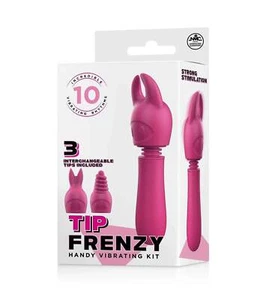 TIP FRENZY SILICONE VIBE WITH 3 INTERCHANGEABLE TIPS - GREEN - Picture 1 of 1