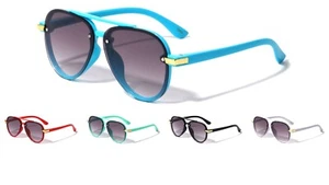 KIDS YOUTH BOYS SOLID COLOR CLASSIC SPORT AVIATOR SUNGLASSES CASUAL RETRO - Picture 1 of 6