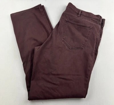 Calça Traveler Banana Republic Masculina 40x34 Slim Fit Borgonha Elástica Frente Plana - Imagem 1 de 4