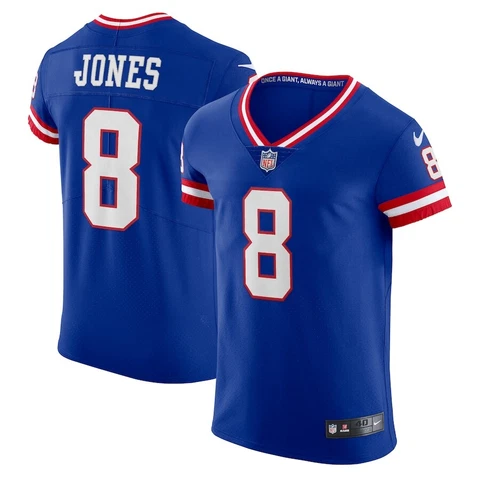 New York Giants Daniel Jones #8 Nike Men's Royal Classic NFL Vapor Elite Jersey Cover