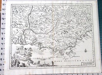 MAPA ORIGINAL PROVENZA 1750 GIOVANI ALBRIZZI RIVIERA FRANCESA FRANCIA GRABADO Foto 1 de 3