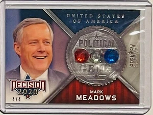 MARK MEADOWS #d 4/4 2020 DECISION POLITICAL GEMS CARD TRUMPS W.H. CHIEF OF STAFF - Picture 1 of 2