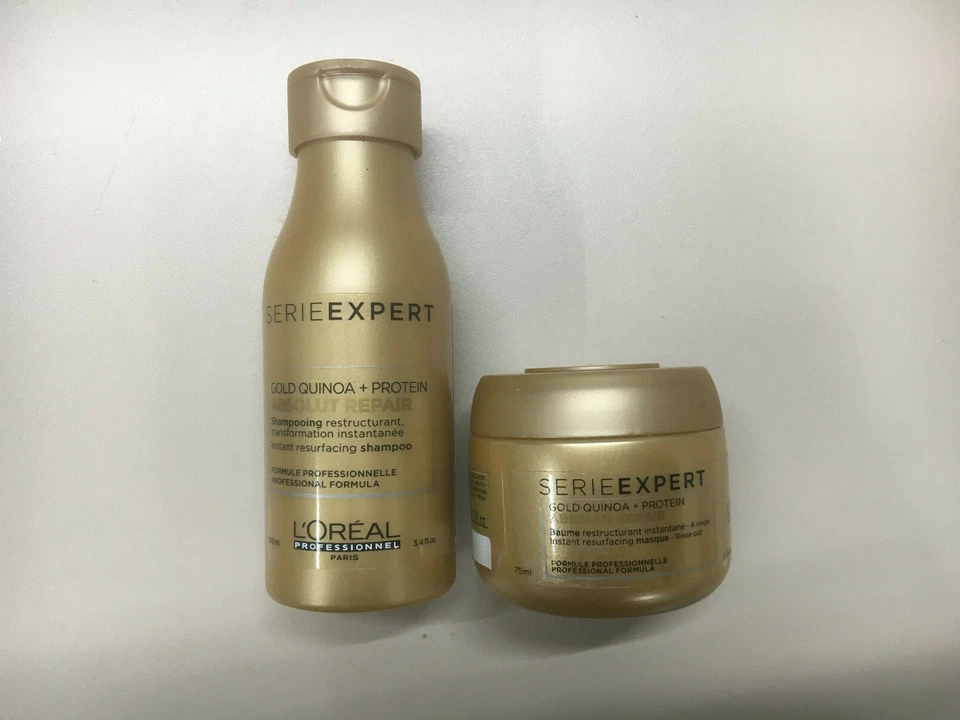 LOREAL SERIE EXPERT SET BAIN GOLD QUINAO 100ml + MASQUE GOLD QUINAO 75ml - Bild 1 von 1