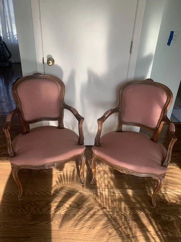 Late 20th Century Louis XV StyleAccent Chairs Pair Cover