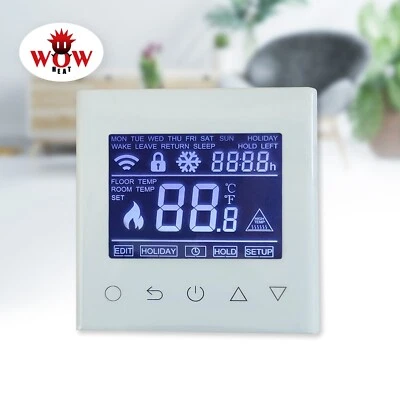 WOW HEAT Programmierbarer Touchscreen Thermostat für Fußbodenheizung Weiß - Bild 1 von 4
