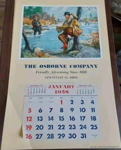 Calendario de pared Osborne Kemper Thomas 1958 muestra más de lo que esperaba - Imagen 1 de 4