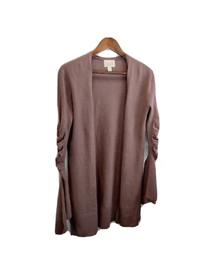 Cárdigan marrón suave elástico manga con volantes Seattle con bisagra talla XS Foto 1 de 4