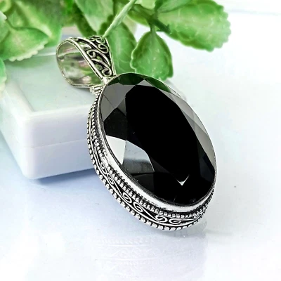 Colgante de plata de ónix negro colgante de plata de ley 925 hecho a mano colgante de piedras preciosas Foto 1 de 4
