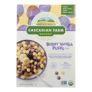 Cascadian Farm Cereal - Organic - Berry Vanilla Puff - 10.25 oz - case of 12 - Picture 1 of 2