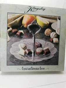 Kingsley Crystal and Silverplate Server - New (open box) Holidays - Foto 1 di 1
