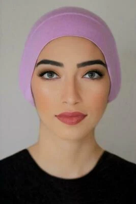 Bonés de hijab interno muçulmano elástico islâmico sob lenço lindos novos chapéus macios  - Imagem 1 de 4