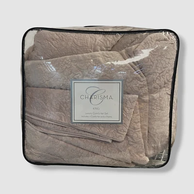 Juego de cama edredón de 3 piezas de terciopelo rosa carisma melange $749 Foto 1 de 4