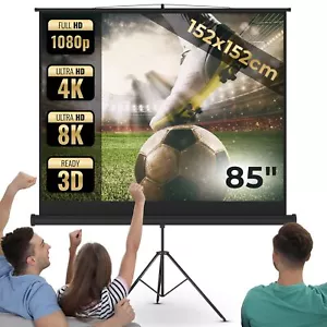 Toile projecteur Jago® 1:1 4:3 16:9 152 x 152 cm 85 pouces trépied home cinéma - Photo 1/12