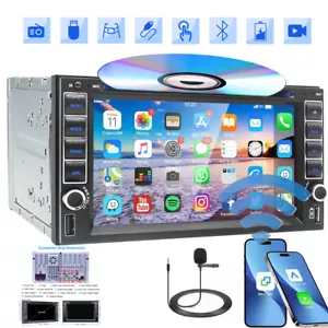 6.2" Double 2Din Car Stereo Apple Carplay GPS Radio Touch Screen CD DVD Player - Picture 1 of 13