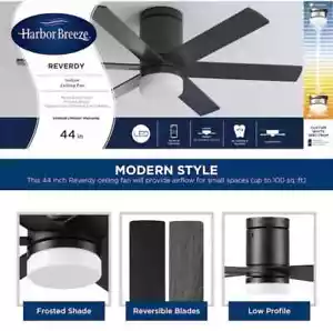 Harbor Breeze Reverdy 44" Matte Black Color-changing Flush Mount Fan 42861 - Bild 1 von 1