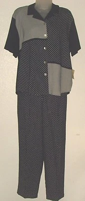 Teddi женщин новый с Ярлыками большой темно-синий / белый горошек брюки костюм   - Изображение 1 из 4