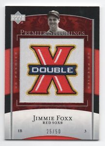 Jimmie Foxx 2007 Upper Deck Premier Stitchings Relic "Double X" #PS-27 #'d /50