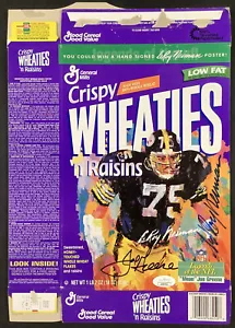 Joe Greene Signed Cereal Box Wheaties Football Autograph w/LeRoy Neiman Sig JSA - Picture 1 of 3