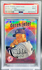 2008 Topps Heritage Chrome Derek Jeter 443/559 PSA 9 MINT Yankees Retrofractor