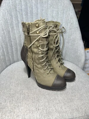 Botines Steve Madden Para Mujer Grady Suela Pisada Verde Oliva Talla 7 Foto 1 de 4
