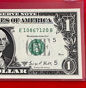 1969D $1 DOLLAR BILL ( RICHMOND E ) Block E-B. UNCIRCULATED - Picture 1 of 3