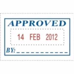 Deskmate "Approved" Red Blue Ink Dater Stamp 317000 - Picture 1 of 1
