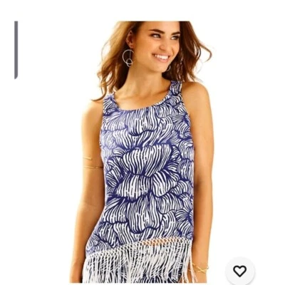 Lilly Pulitzer House of Sonya Fringe Tank Resort Bohemian 2 - Image 1 of 4
