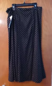 Ny Collection Maxi Length Skirt Brown Print Size M - Picture 1 of 9