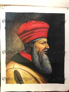DIPINTO A OLIO CLASSICO AFRICANO Gjergj Kastrioti Skenderbeu eroe nazionale albanese - Foto 1 di 3