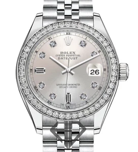 Women's 26mm Rolex Datejust SS Jubilee RN Silver Baguette Diamond Dial & Bezel - Picture 1 of 2