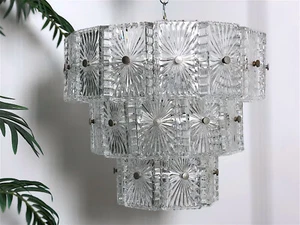 Vintage Kronleuchter Pendelleuchte Kristall 60er Jahre - Made in Austria HOME DESIGN - Bild 1 von 12