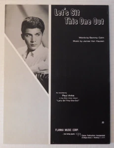 SHEET MUSIC Paul Anka "Let's Sit This One Out" © 1962 - Foto 1 di 2