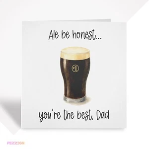 Lustige Vatertagskarte für Papa, Opa oder Stiefvater - Guinness Ale Geschenk für Ihn - Bild 1 von 5