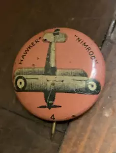 Hawker Nimrod Doppeldecker Flugzeug 4, 1930er Pinback Button, Greenduck Co. Chicago - Bild 1 von 2