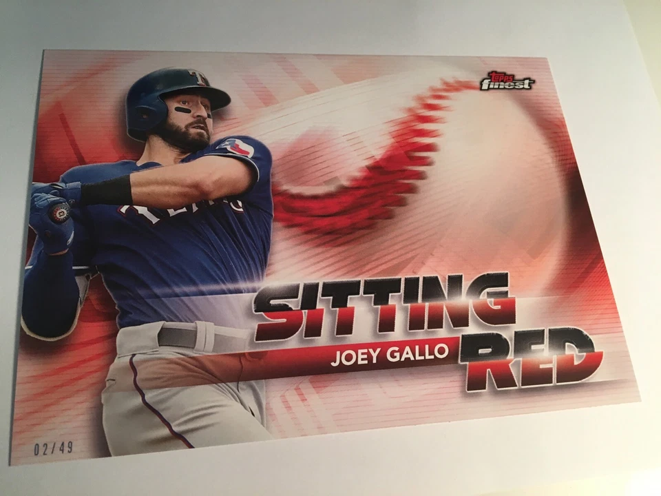 2018 Topps Finest Sitting Red Jumbo 5x7 Joey Gallo Rangers 02/49 - Image 1 of 1