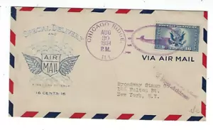 1934, Chicago IL, Airmail Special Delivery, #CE1 FDC, FANCY Airplane Killer - Picture 1 of 2