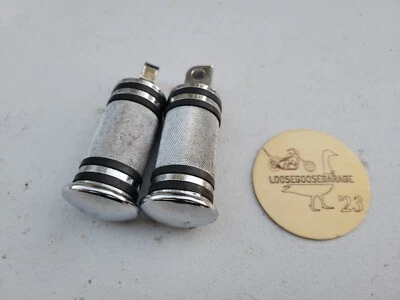 2x Harley Davidson estriberas Billet cromo goma inserción montaje picadora Sportster Foto 1 de 4