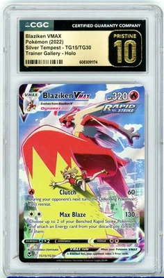 CGC Pristine 10 Blaziken VMAX TG15/TG30 Swsh12: Silver Tempest Trainer Gallery - Image 1 of 2